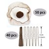 YTBYT 50 Pcs Hair Nets Bun Invisible Elastic Mesh Nets with 40 pcs Hair Bun Pins for Women Hair Styles (Brown)