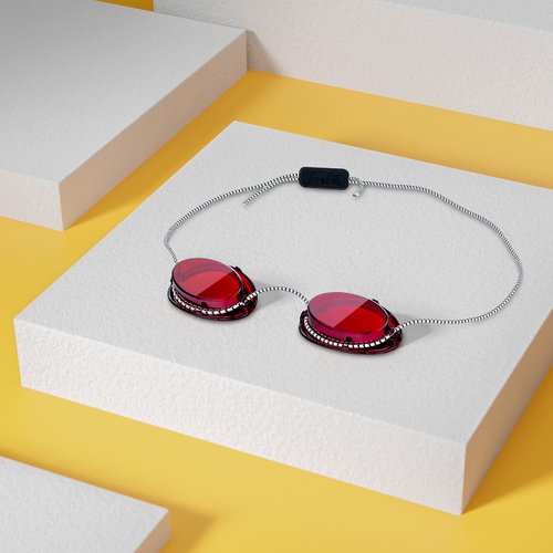 Schmerler Tanning Glasses, Flexible Tanning Goggles Eye Shields, UV Eye Protection Sunglasses for Tanning in the Solarium, Individual Tanning Sun Bed Goggles, The Shades, Elastic Band, Red