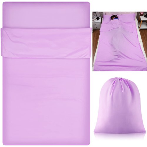 Irenare Self Tan Sleep Sack Breathable Self Tanning Sheets Self Tanning Bed Sheet Protector Self Tan Sleep Bag Travel and Camping Sheet Sleeping Bag Liner for Outdoor Travel Hiking(Purple)