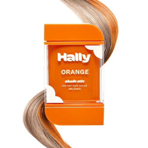 Hally Hair Temporary Hair Color, Shade Stix (Orange) - 12 ml Washable Hair Chalk for Kids, Teens & Adults - One Day Pop of Color Hair Dye for Festivals, Sporting Events & Parties, All Hair Types