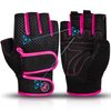 MOREOK Workout Gloves Gym Gloves for Men/Women, [3MM Gel Pad] [3/4 Finger] Weight Lifting Gloves Fitness Gloves for Powerlifting,Exercise,Fitness,Training Pink-M