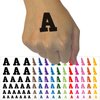 Letter A Uppercase Fun Bold Font Temporary Tattoo Water Resistant Fake Body Art Set Collection - Orange (One Sheet)