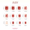 Blush Press on Nails Short Square Fake Nails Honey Peach Camellia Designs False Nails Full Cover Glue on Nails Coffin Acrylic Artificial Nails for Women Girls Stick on Nails Supplies Set 24Pcs