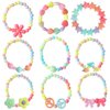 Hicdaw 18PCS Toddler Necklace Beaded Bracelet Stretch Costume Princess Necklace for Little Girls Play Jewelry Bracelet Set Dress Up Party Favors Gift Kids Jewelry for Girls