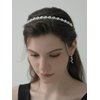 Xerling Sparkly Zircon Crystal Hair Band Tiny Pearl Headband Headdress Women Wedding Hair Jewelry Silver Rhinestones Headpiece for Girls Party (Type C)