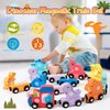 Toddler Boy Toys Age 1-3, Dinosaur Toy Wooden Magnetic Train Set with Playmat/Storage Bag for Baby Boy Birthday, Montessori Educational Toys for 1 2 3 Years Old Boys & Girls