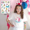 Unicorn Party Supplies Temporary Tattoos - Glitter Unicorn Birthday Party Favors, Cute animated unicorn + Halloween Easter Makeup (6 Sheet)