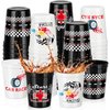 Domensi 24 Pcs Racing Car Party Cups Checkered Plastic Cup 16oz Race Car Themed Stadium Cups Race Car Birthday Party Supplies Checkered Flag Party Favors