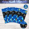 PIXHOTUL 4 Pcs Video Game Party Tablecloths, 51" x 86" Plastic Disposable Table Covers Blue Gaming Birthday Party Decorations for Boys Kids' Gamer Party Supplies