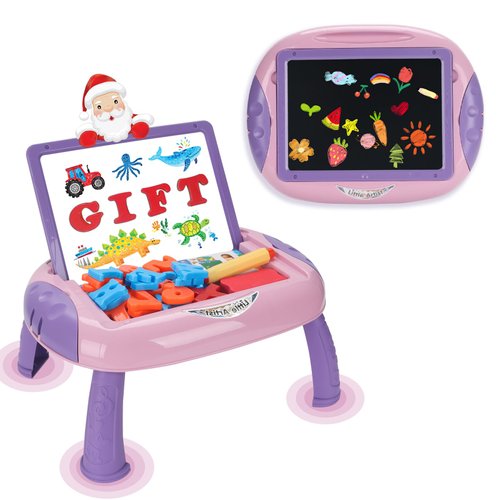 Qrytoi Drawing Board for Kids, Toddler Toys for Age 1-2 Boys Girls with Magnetic Letters and Numbers, Educational Learning Toys for 1 2 3 Year Old Baby Birthday Gifts (Pink)