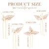 Asooll Pearl Bride Wedding Hair Pins Bridal Leaf Head Piece Rhinestone Hair Accessories for Women (Pack of 3) (Gold)
