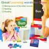Humerry Word Spelling Game, Matching Letter Game for Kids, Fast-paced Word Race Cube Game, 40pcs Flash Cards Alphabet Blocks, Preschool Learning Educational Toys for Gift for Kids Ages 3-8