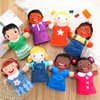 Poen 8 Pcs Hand Puppets Set for Kids Multicultural Hand Puppets Bulk Soft Plush for Toddlers Learning Interaction Suitable for Home Daycare School Classroom Role Play Puppet Theater Shows(Smile)