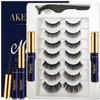 AkesuLash Magnetic Eyelashes Natural Look - Magnetic Lashes with 2 Tube of Magnetic Eyeliner - 7 Pairs Mangetic False Eyelashes Kit with Applicator - Easy to Apply