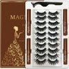7C SevenCrown Magnetic Eyelashes with Eyeliner, Cat-Eye Magnetic Lashes Kit with Applicator,Most Natural Looking,Reusable Fake Eye Lash, 4 brown Strongest Waterproof Liquid Liner,