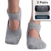 unenow Non Slip Grip Yoga Socks for Women with Cushion for Pilates, Barre, Dance