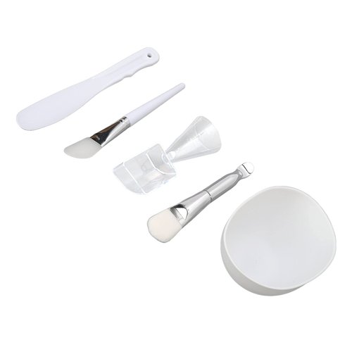DIY Facial Mask Tool,Face Mask Mixing Bowl Set, Silicone Brush Soft Bristle Brush Mixing Bowl, Face Mask Applicator, Face Mask Kit, Facial Spatula, Facial Brush, Pack of 5, mask brush face mixing