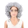 Ufindcos Old Lady Wig Gray Curly Wig for 100 Days of School Short Curly Grandma Granny Costume Wig