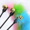 Hypeety 2 pcs Cat Toys Interactive Feather Wand Teaser Wand Feather Rod with Bells Cat Kitten Fun Interactive Toys (Random Color)