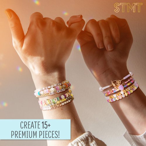 STMT DIY Beaded Jewelry, Makes 15 Premium Jewelry Pieces, Quality Bracelet Making Kit, Features Letter Beads for Bracelets, Enameled Bracelet Charms, Jewelry Making Supplies, Great Teen Girl Gifts