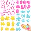 40 Pieces Play Dough Tools and Cutters Play Dough Set Accessories Various Plastic Colorful Molds and Shapes, Party Pack Playset for Air Dry Clay and Dough