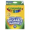 Crayola Ultra Clean Fine Line Markers (12ct), Washable Markers for Kids, Arts & Crafts, Coloring Book Markers, Toddler Stocking Stuffers