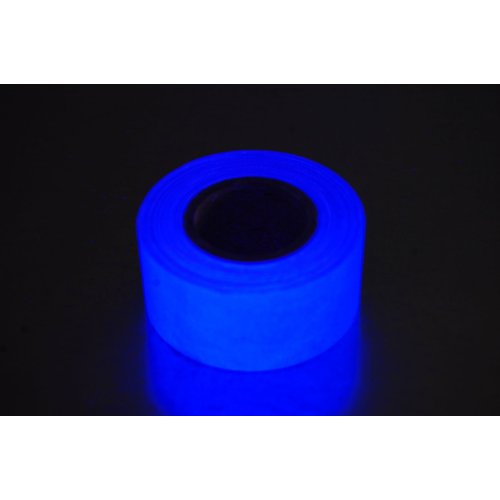 1 Inch x 6 Yards UV Blacklight Reactive Fluorescen​t Gaffer Tape (Blue)