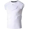 COOLOMG Youth Padded Compression Shirt Football Rugby Rib Chest Protector Heart Sternum Shoulder Guard White M