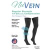 NuVein Sheer Compression Stockings for Women, 15-20 mmHg Support, Medium Denier, Thigh High, Closed Toe, Black, Small