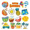 Partywind 28 Sheets Glitter Hawaiian Temporary Tattoos for Kids Party Supplies, Luau Tropical Pool Beach Party Decorations Favors, Waterproof Tattoo Stickers for Boys and Girls
