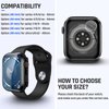 Goton 2 in 1 Waterproof Case for Apple Watch Screen Protector 44mm SE 2nd Gen Series 6 5 4 SE, 360 Protective Glass Face Cover Hard PC Bumper + Back Frame for iWatch Accessories 44 mm, Black