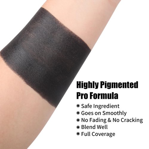 Drawdart Black Cream-Blendable Face Paint Stick, Portable Eye Black Stick for Sports, Full-coverage Cream Face Paint for Halloween SFX Makeup Cosplay Joker Costume Parties