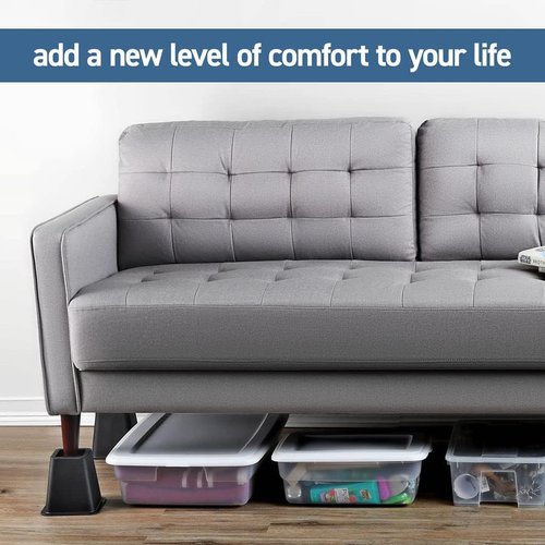 Home-it 5 to 6-inch SUPER QUALITY Black bed risers, helps you storage under the bed 4-pack (Black)