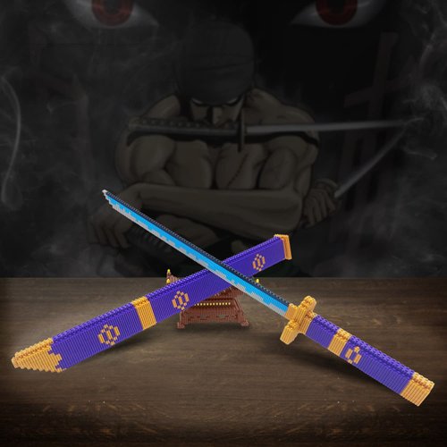 JESGO Cosplay Anime Zoro Sword Building Set Compatible with Lego, 22.8in One Piece Yamato Roronoa Katana Samurai Sword Building Blocks with Scabbard & Stand, Gift for Adult & Kid(1000+PCS)