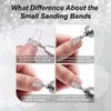 Vnjaoi 80 Pcs 3mm Small Sanding Bands with 2Pcs Small Mandrel Bit for Nail Drill, 150# 240# Grit Upgrade Design Mini Nail Sanding Bands for Acrylic Nails Gel Removing Shaping, Manicure Nail Salon Use