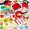 FunMission 134 Pcs Toy Kitchen Accessories, Pretend Cooking Toys with BBQ Grill, Pressure Cooker, Kettle, Pots, Pans, Kitchen Playset for Cutting Play Food, Christmas Birthday Present for Boys Girls