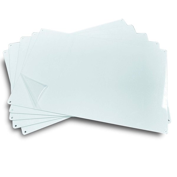 Ebamaz Aluminum Metal Signs Sublimation Blanks 8X12X0.026 Inch Nameplates for Heat Transfer Press UV Print 4 Drilled Holes 5PCS (Pearl White) 20X30 CM
