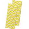 Striped Paper Straws - Yellow White - 7.75 Inches - Pack of 50 - Outside the Box Papers Brand