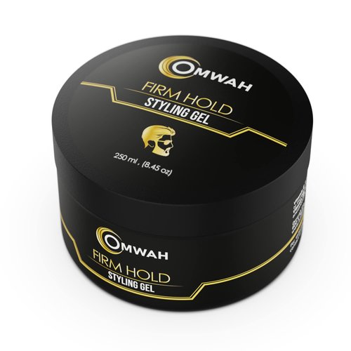 OMWAH Professional Hair Styling Gel for men Strong Hold hair gel for boys with Vitamin E & Pro-VB5, Flake-Free Formula, Protects, Nourishes & Styles All Hair Types Effortlessly (Firm)