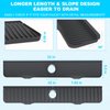 32"x 5.5" Sink Splash Guard Mat, Longer Silicone Faucet Splash Guard, Silicone Faucet Handle Drip Catcher Tray, Drip Protector Splash Countertop (Black)