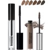 Waterproof Tinted Eyebrow Gel Taupe & Clear Brow Setting Glue, Liquid Mascara Eye Brow Cream, Long Lasting Smudge-Proof Brow Filler Makeup Set,Brow Fast Sculp, Halloween Thanksgiving for Girl Wome- 05