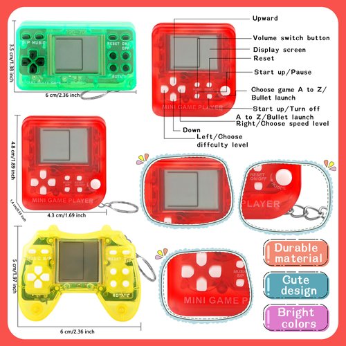 Haconba 18 Pcs Video Game Party Favors Mini Video Game Keychain Game Controller Keychain for Backpack Goodies Bags Stuffer Birthday Gifts Game Themed Party favors, 3 Styles