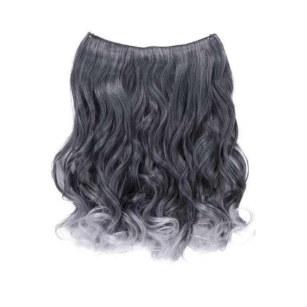CAISHA 20" 1 Weft Extension With Elastic Band Hair Extensions Hairpiece Wavy Gray Mix E110-1