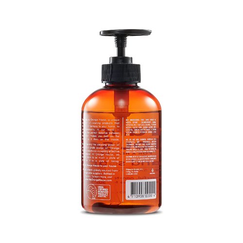 ORANGE HOUSE Natural Liquid Hand Soap with Food-Grade Orange Oil, Cruelty-free, Soft and Moisturizing, 12 Fl Oz