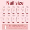 Yivaiks White Acrylic Press on Nails Medium Length Glue on Fake Nails Flame Stick on Nails Full Cover Artificial Nails Press ons Short Nails Kit 24pcs