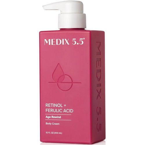 Medix 5.5 Retinol Body Lotion Firming Moisturizer | Crepey Skin Care Treatment | Retinol Body Cream | Anti Aging Retinol Cream For Women Targets Look Of Crepe Skin, Wrinkles, & Sagging Skin, 15 Fl Oz