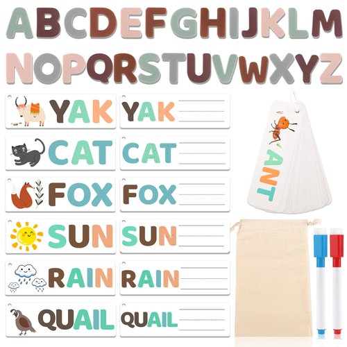 54PCS Spell Learning Toys Lorvain Silicone Sight Word for Toddlers Word Spelling Flashcards Learning to Read ABC Learning Toys for Preschool Kindergarten Learning Education Toys for Kids 3-5 Years Old