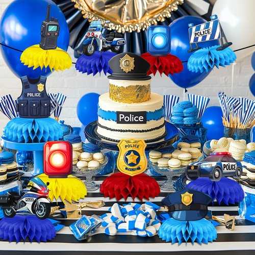 9 Pcs Police Centerpieces Police Birthday Party Decorations Police Party Decorations Police Party Favors