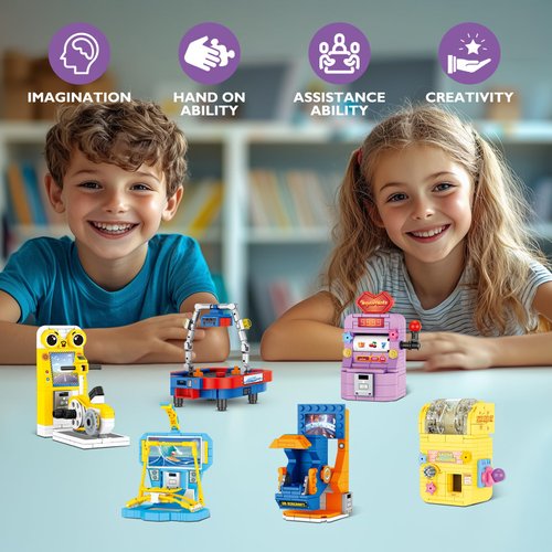 JMBricklayer Funny Game Party Favors Building Set 20127, 6 Mini Game Console Collectible Model, Micro Blocks Sets Toys for Ages 8-13, Party Supplies Gifts for Kids, Goodie Bags, Birthday, Christmas