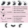 25MM Mink Eyelashes Wholesale Ninglash 10 Pack False Eyelashes, Christmas Gifts for Women Dramatic Real Mink EyeLashes, Thick HandMade Full Strip Lashes, Crueltyl Free Fluffy Lash, 3D Mink Lashes Bulk